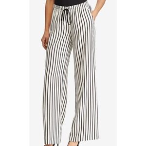 Lauren Ralph Lauren Women's Wide Leg Striped Pants Black casual Lounge size 2X